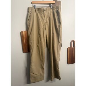 Under Armour Khaki Loose Fit Flat Front Straight Chino Golf Pants Size 34x30